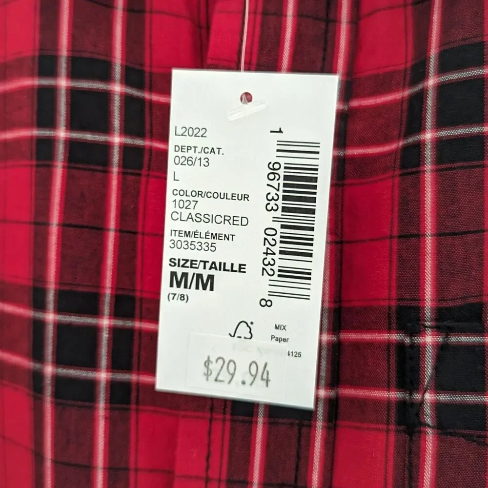 The Children's Place Boys Button Down Shirt M Red Tartan Plaid Holiday Festive